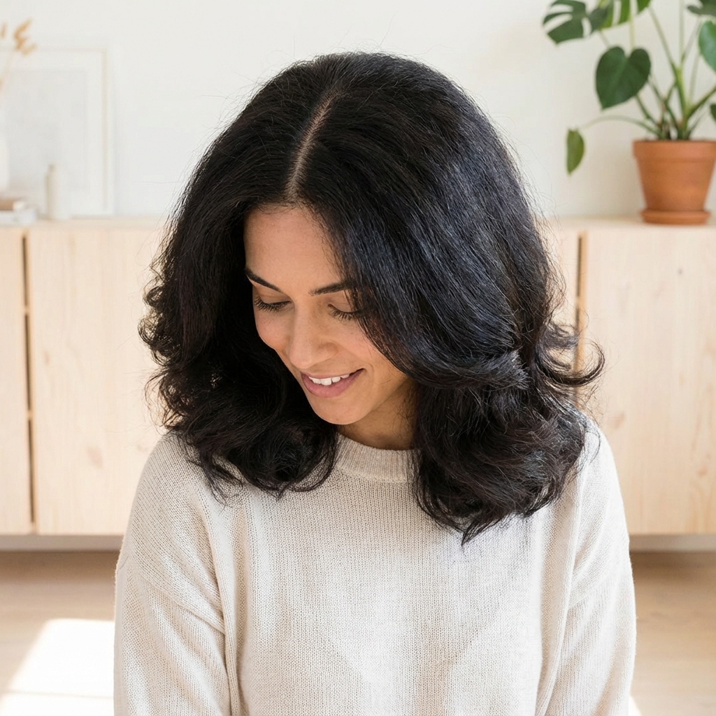 تنظيف فروة مع سيشوار بدون لف